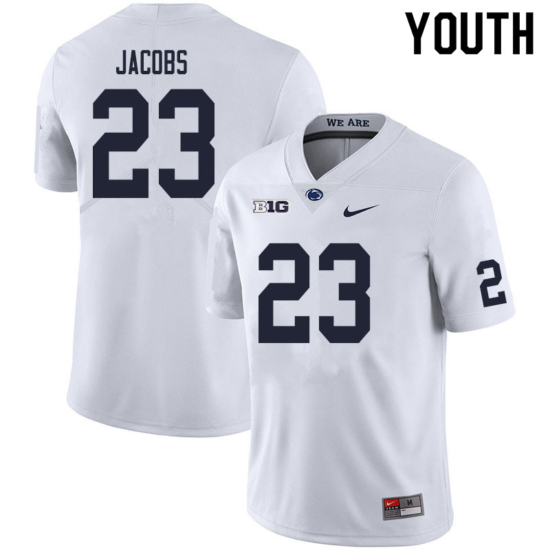 Youth #23 Curtis Jacobs Penn State Nittany Lions College Football Jerseys Sale-White